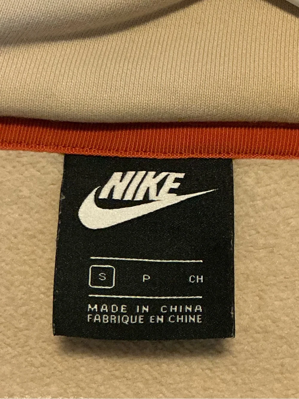 Nike Beige Hoodie with Black, Yellow & Orange Accents